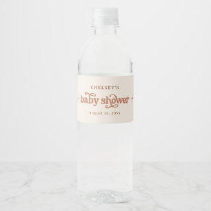 Etiqueta Para Botella De Agua Personalizable Bohemian Earth Tone Baby Shower