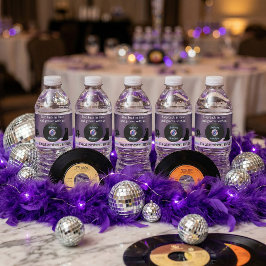 Etiqueta Para Botella De Agua Personalizable Disco Boda
