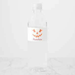 Etiqueta Para Botella De Agua Personalizado Girly Jack O Lantern Pumpkin Hallowe