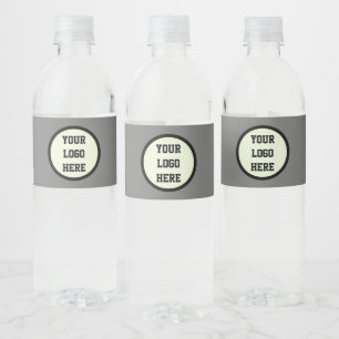 Etiqueta Para Botella De Agua Personalizado Logo Company Grey Business Corporate