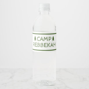 Etiqueta Para Botella De Agua Personalizado Rustic Retro Camp Bachelorette Green