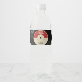 Etiqueta Para Botella De Agua Personalized Vinyl Record Food & Beverage Label Se