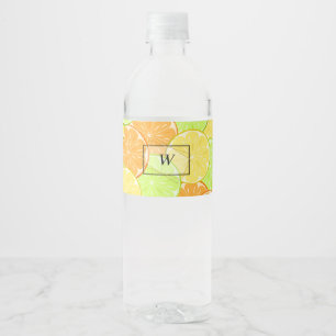 Etiqueta Para Botella De Agua Piezas de fruta de lima naranja de limón fruta per