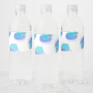 Etiqueta Para Botella De Agua Pinceles de color de agua