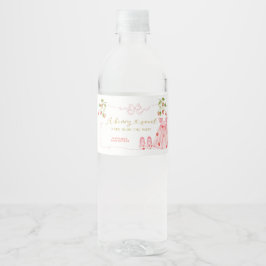 Etiqueta Para Botella De Agua Pink Bow Baby Clothe Baby Shower Bottle Label