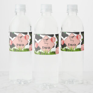 Etiqueta Para Botella De Agua Pink del partido de cumpleaños de animales de la g