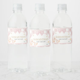 Etiqueta Para Botella De Agua Pink Gingham Silly Goose Baby Shower