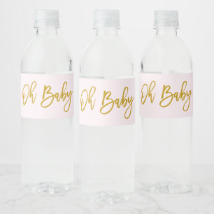 Etiqueta Para Botella De Agua Pink Oh Baby Girl Baby Shower