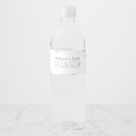 Etiqueta Para Botella De Agua Pink Winter Wonderland Snowflake First Birthday