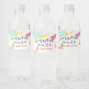 Etiqueta Para Botella De Agua Pintura artística fiesta etiqueta botella de agua