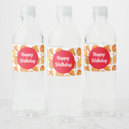 Etiqueta Para Botella De Agua Pizza Peperroni, Queso Y Margherita