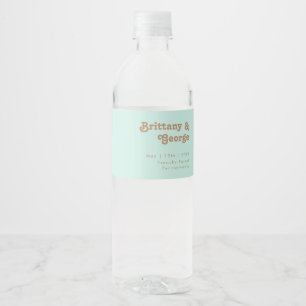 Etiqueta Para Botella De Agua Playa Retro   Etiqueta de botella de agua Aqua
