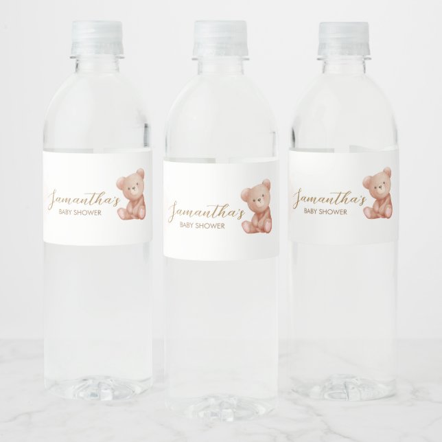 Etiqueta Para Botella De Agua Podemos pretender esperar al oso Baby Shower (Botellas)