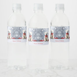 Etiqueta Para Botella De Agua Polar Bear Christmas Holiday Water Bottle Label