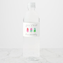 Etiqueta Para Botella De Agua Popsicle Let's Chill Kids Birthday Fiesta