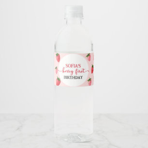 Etiqueta Para Botella De Agua Primer cumpleaños de fresa Berry
