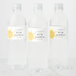 Etiqueta Para Botella De Agua Primer Viaje Alrededor Del Sol Primer Cumpleaños S