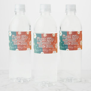 Etiqueta Para Botella De Agua Primer viaje alrededor del Sol   Retrodalia Arcoír