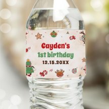 Primera fiesta de cumpleaños de Navidades retro