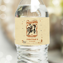 Etiqueta Para Botella De Agua Primera fiesta de cumpleaños de Rodeo-Oeste de Cow