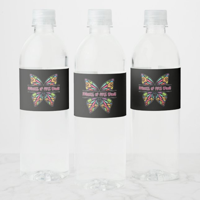 Etiqueta Para Botella De Agua Princesa De Primer Grado (Botellas)