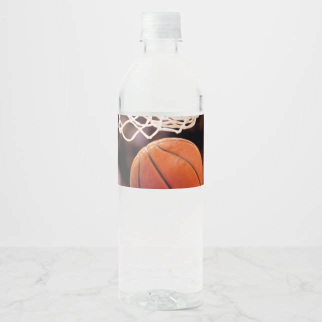 Etiqueta Para Botella De Agua Puntuación del baloncesto (Anverso)
