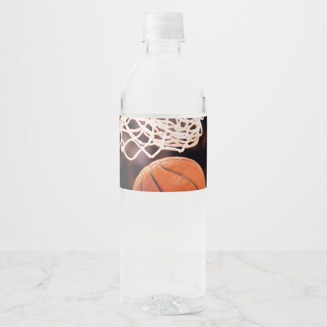 Etiqueta Para Botella De Agua Puntuación del baloncesto (Anverso)
