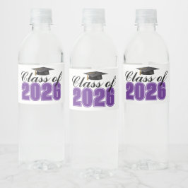 Etiqueta Para Botella De Agua Purple Class of 2026 Graduation Party