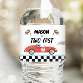 Etiqueta Para Botella De Agua Race Car Fuel Vintage Carreras Red Boy Cumpleaños