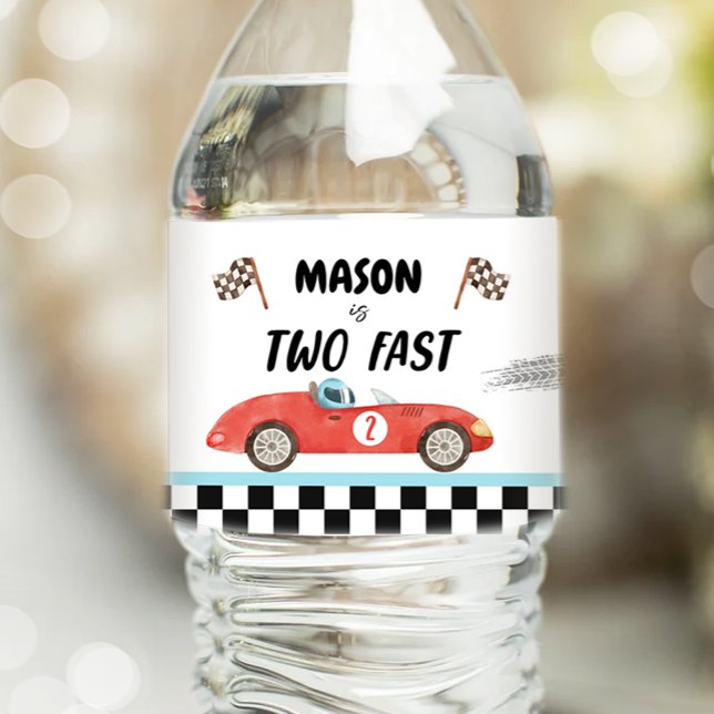 Etiqueta Para Botella De Agua Race Car Fuel Vintage Carreras Red Boy Cumpleaños (Subido por el creador)