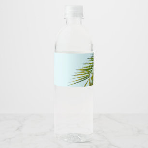 Etiqueta Para Botella De Agua rama de palmera