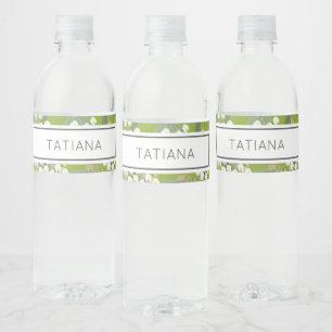 Etiqueta Para Botella De Agua Ramo floral de lirio de mayo del valle con nombre 
