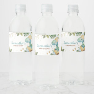 Etiqueta Para Botella De Agua Rawr Dino Baby Shower