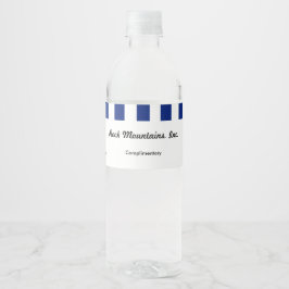 Etiqueta Para Botella De Agua Rayas Azules Ejecutivas de la Marina y Oficina de