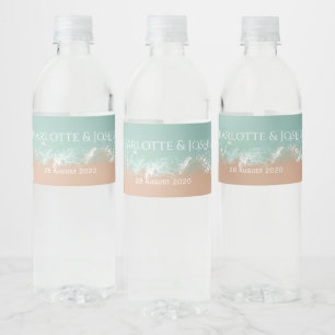 Etiqueta Para Botella De Agua Recuerdos de boda de playa de verano sencillos