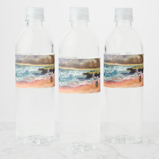 Etiqueta Para Botella De Agua Regalo de botella de agua de la playa Boda