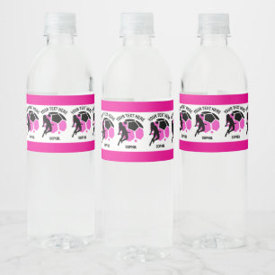 Etiqueta Para Botella De Agua Regalo de cumpleaños de fútbol, jugadora de fútbol