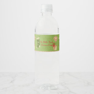 Etiqueta Para Botella De Agua Regalos de Navidad retros
