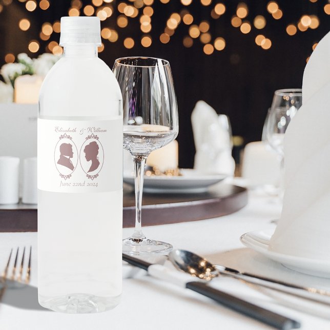 Etiqueta Para Botella De Agua Regencia de Cameos Rosados (Subido por el creador)