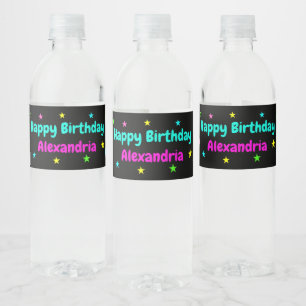 Etiqueta Para Botella De Agua Resplandor en la etiqueta oscura de la botella de