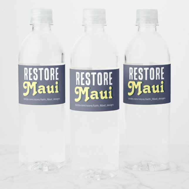 Etiqueta Para Botella De Agua Restaurar Maui (Botellas)