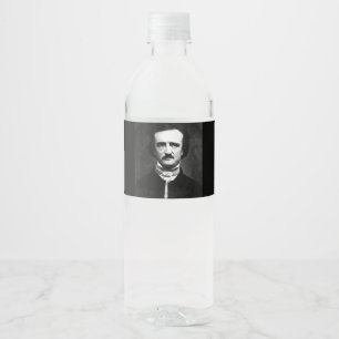 Etiqueta Para Botella De Agua Retrato de Edgar Allan Poe