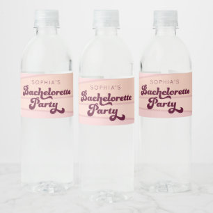 Etiqueta Para Botella De Agua Retro Bachelorette Botellas de Agua