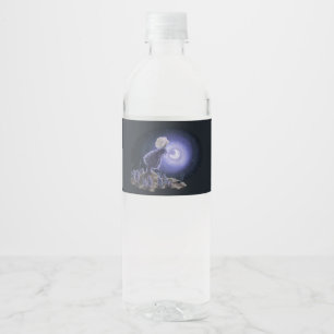 Etiqueta Para Botella De Agua Reunión a la luz de la luna