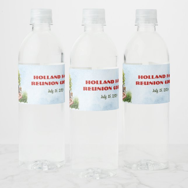 Etiqueta Para Botella De Agua Reunión familiar en el parque (Botellas)