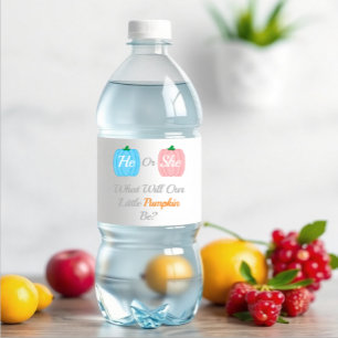 Etiqueta Para Botella De Agua Revelación de género de caída de calabaza