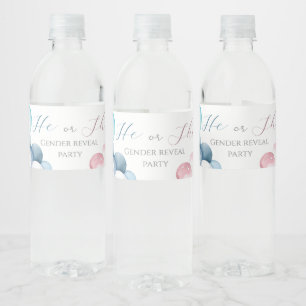 Etiqueta Para Botella De Agua Revelación de género de color de agua rosa y azul 