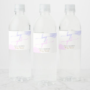 Etiqueta Para Botella De Agua Revelación de género de guiones de oro de color ro
