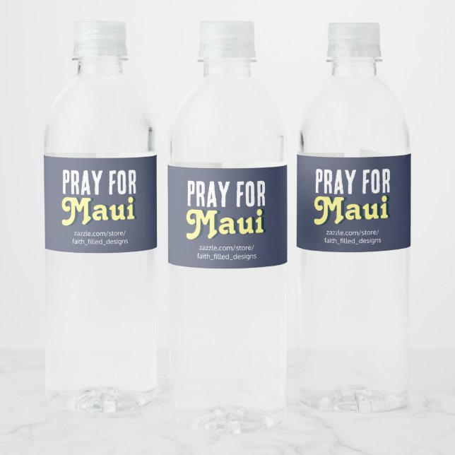 Etiqueta Para Botella De Agua Rezar por Maui (Botellas)