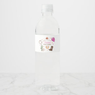 Etiqueta Para Botella De Agua Rodeo Cowgirl western Birthday Party